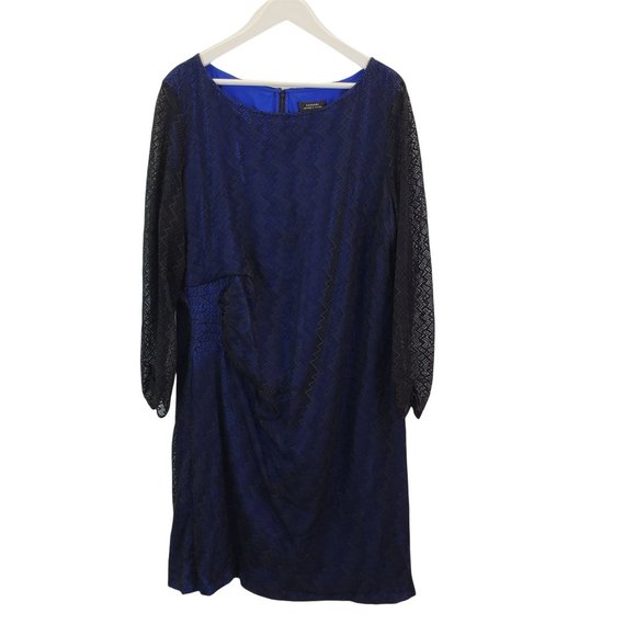 Tahari Dresses & Skirts - Tahari Zig Zag Lace Overlay Dress